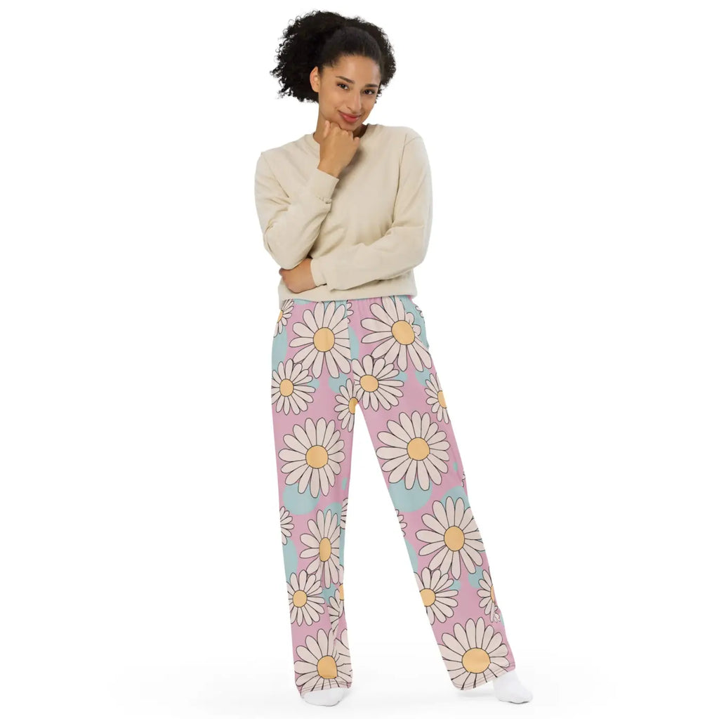 Floral Wide Leg Pants - Chic Comfort Style - DipaliZ