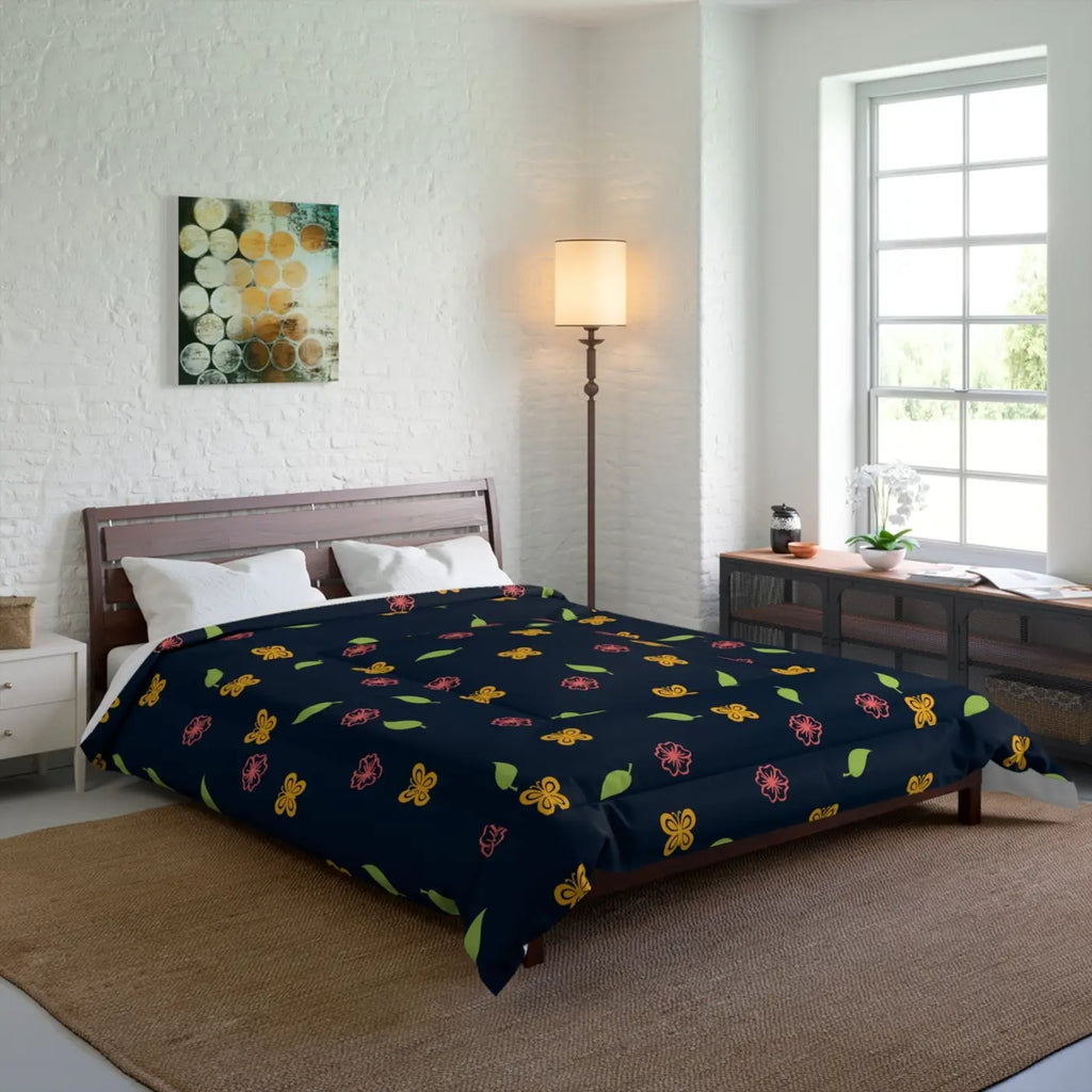 Floral Comforter - Flowers and Butterflies Design - DipaliZ