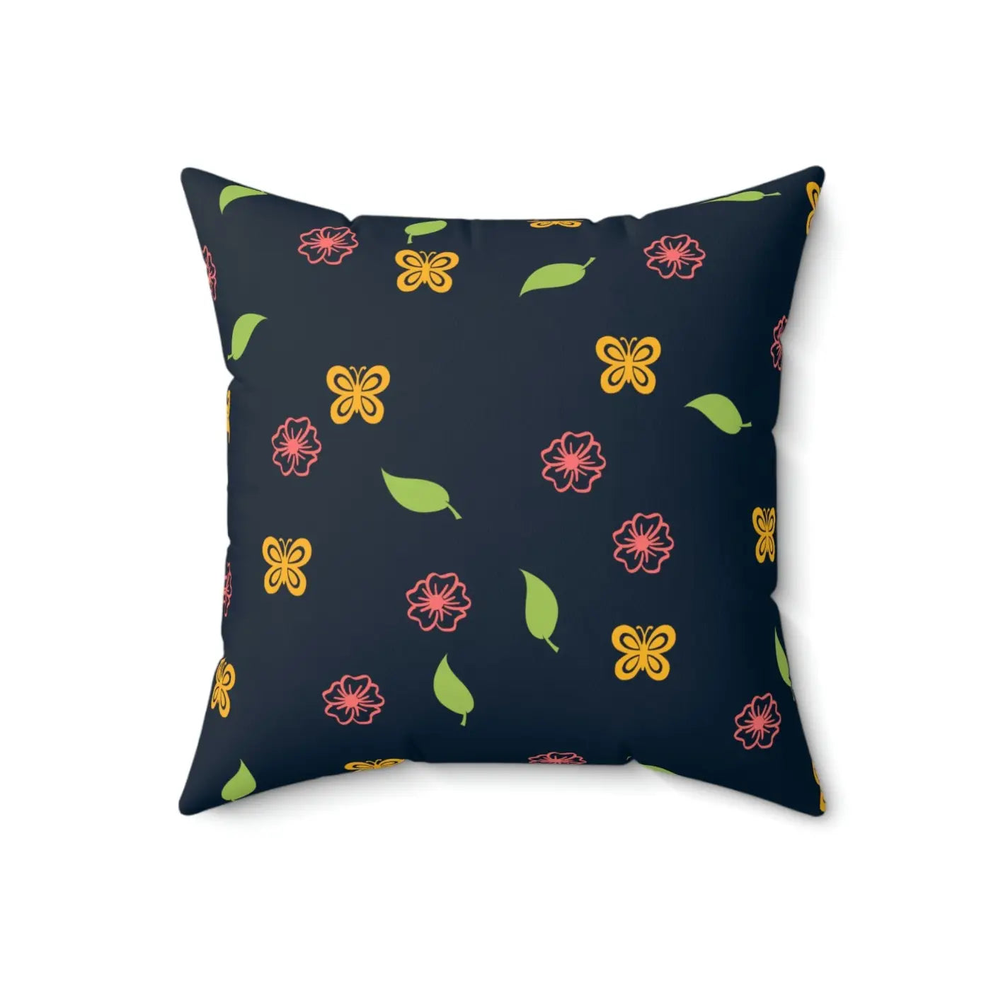 Navy Blue Polyester Square Pillow - Spun Comfort Decor - DipaliZ