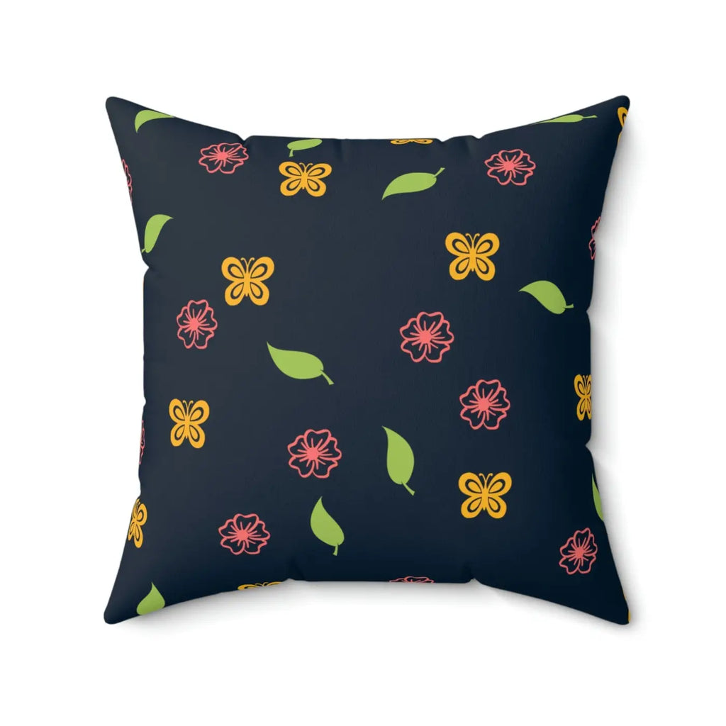 Navy Blue Polyester Square Pillow - Spun Comfort Decor - DipaliZ