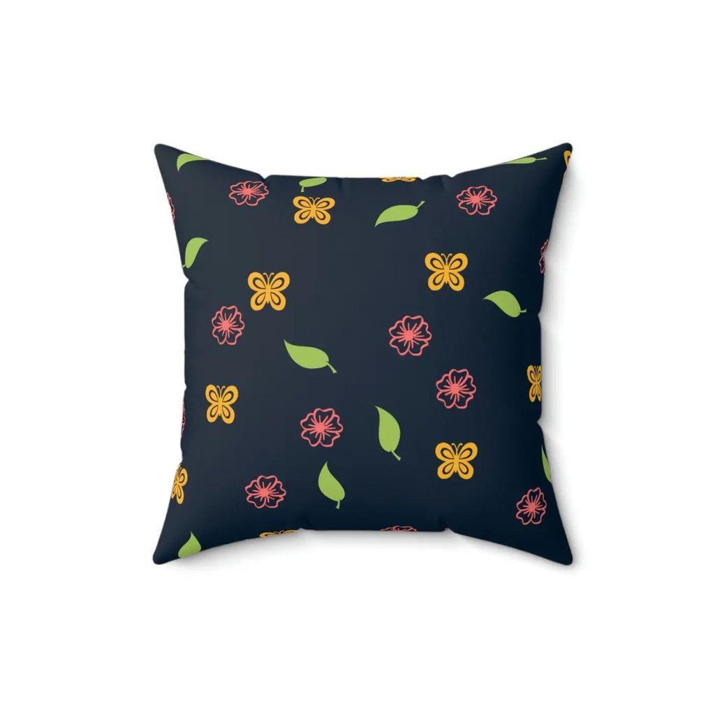 Navy Blue Polyester Square Pillow - Spun Comfort Decor - DipaliZ
