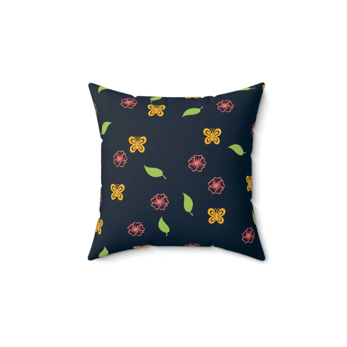 Navy Blue Polyester Square Pillow - Spun Comfort Decor - DipaliZ