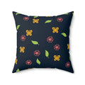 Navy Blue Polyester Square Pillow - Spun Comfort Decor - DipaliZ