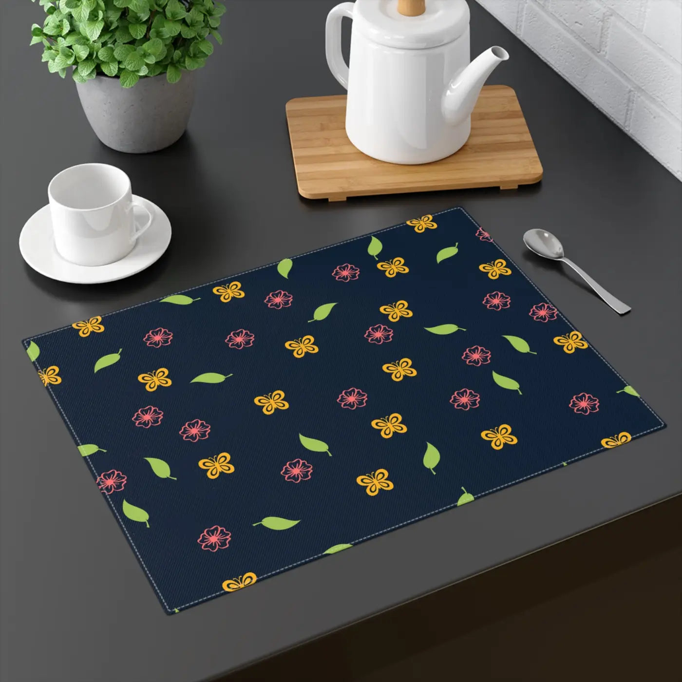 Vibrant Floral Placemats - Butterflies and Flowers - DipaliZ