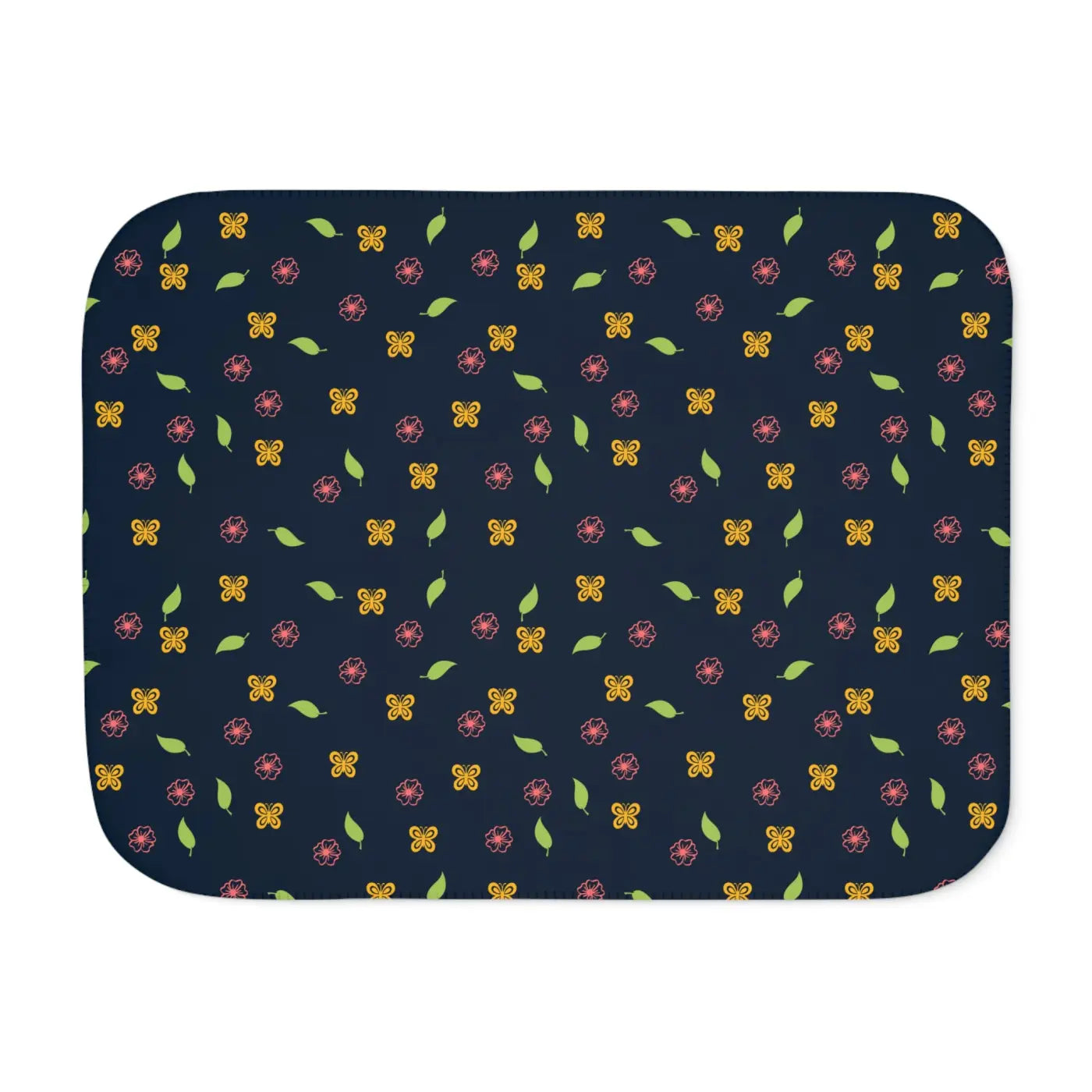 Sherpa Blanket - Floral Butterflies Nature Design - DipaliZ