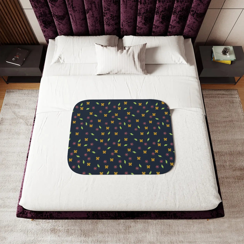 Sherpa Blanket - Floral Butterflies Nature Design - DipaliZ