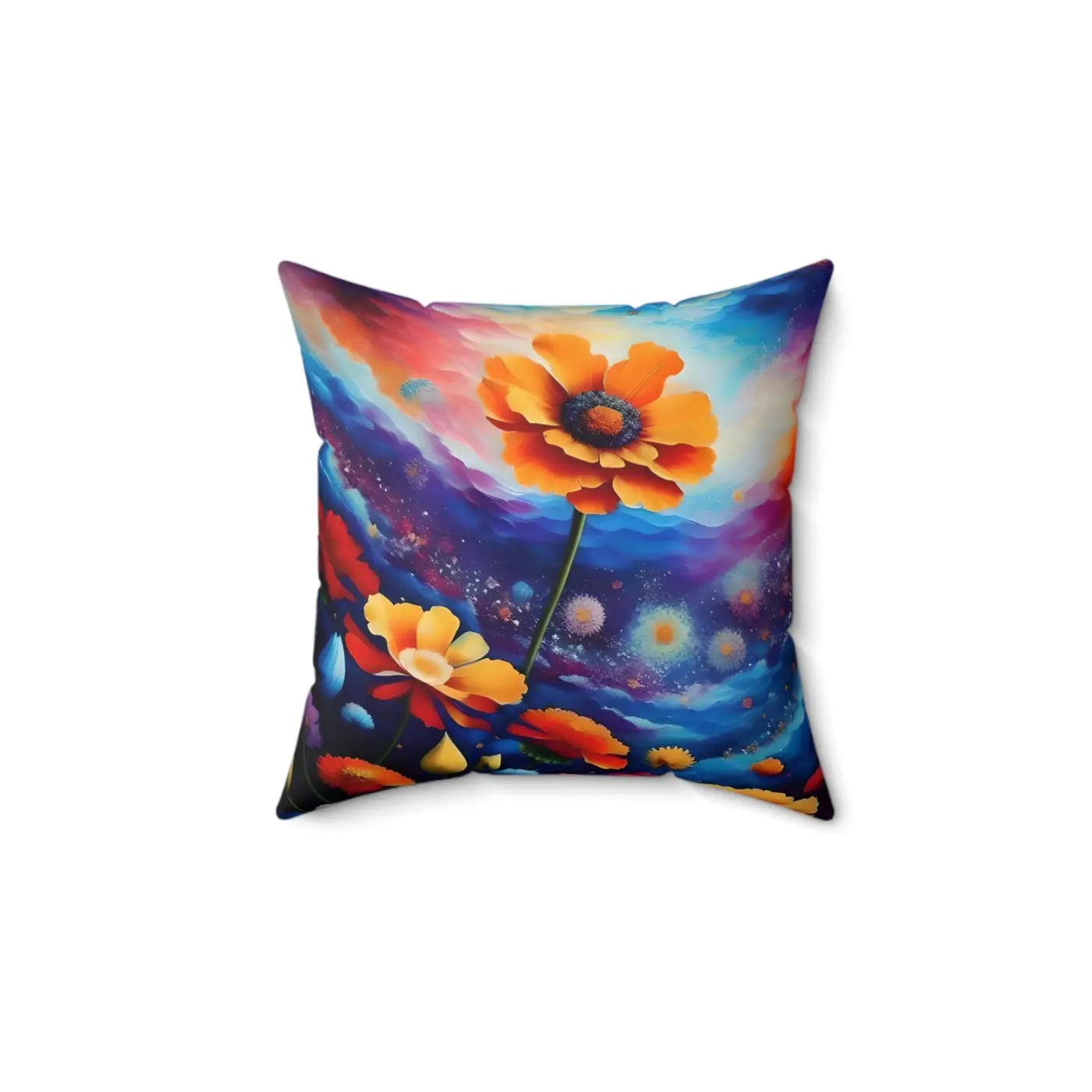 Vibrant Throw Pillow - Colorful Polyester Square Design - DipaliZ