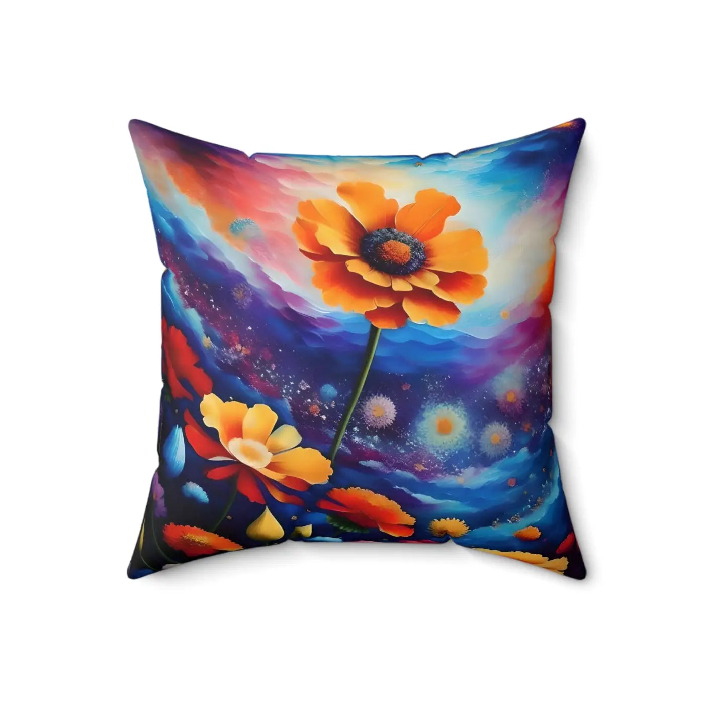 Vibrant Throw Pillow - Colorful Polyester Square Design - DipaliZ