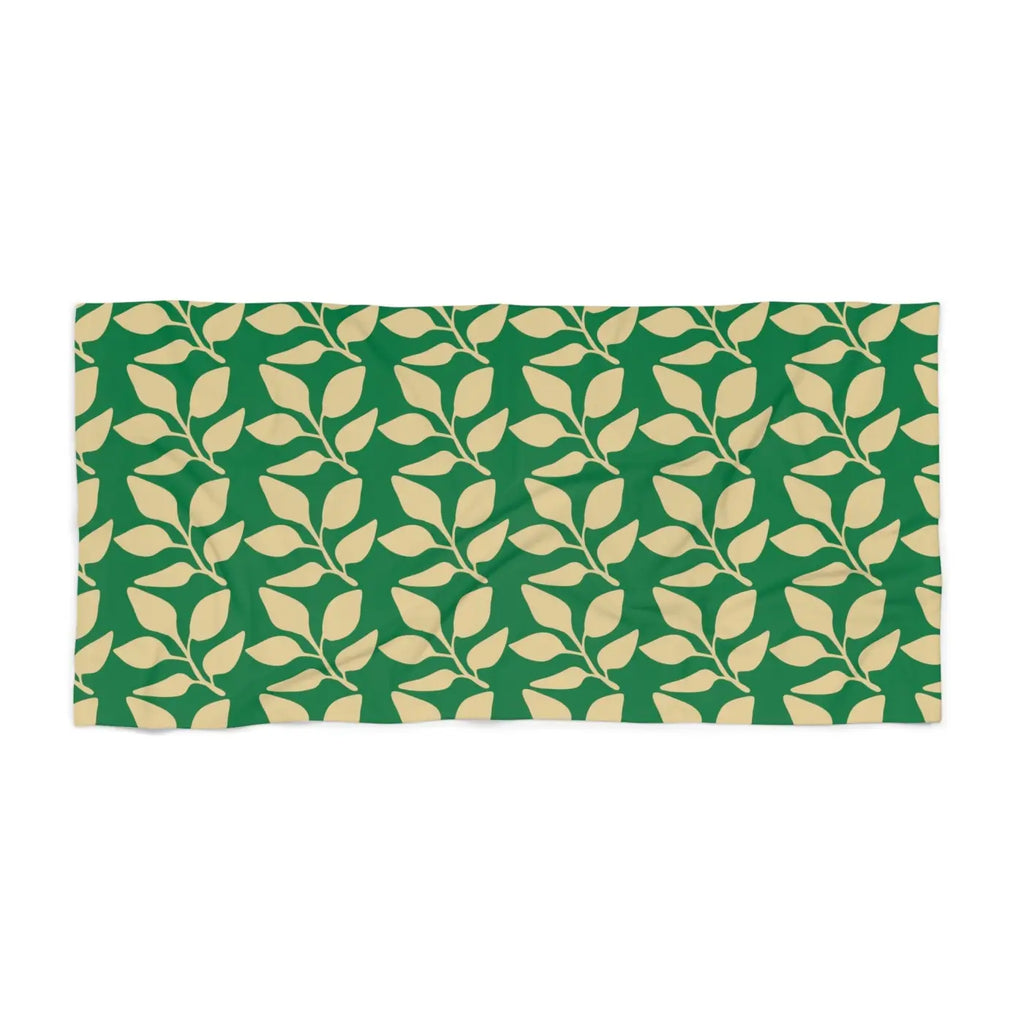 Leaves Beach Towel - Tropical Cotton Loop Backing - DipaliZ
