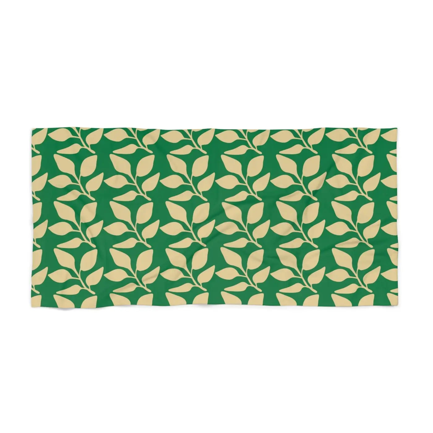 Leaves Beach Towel - Tropical Cotton Loop Backing - DipaliZ