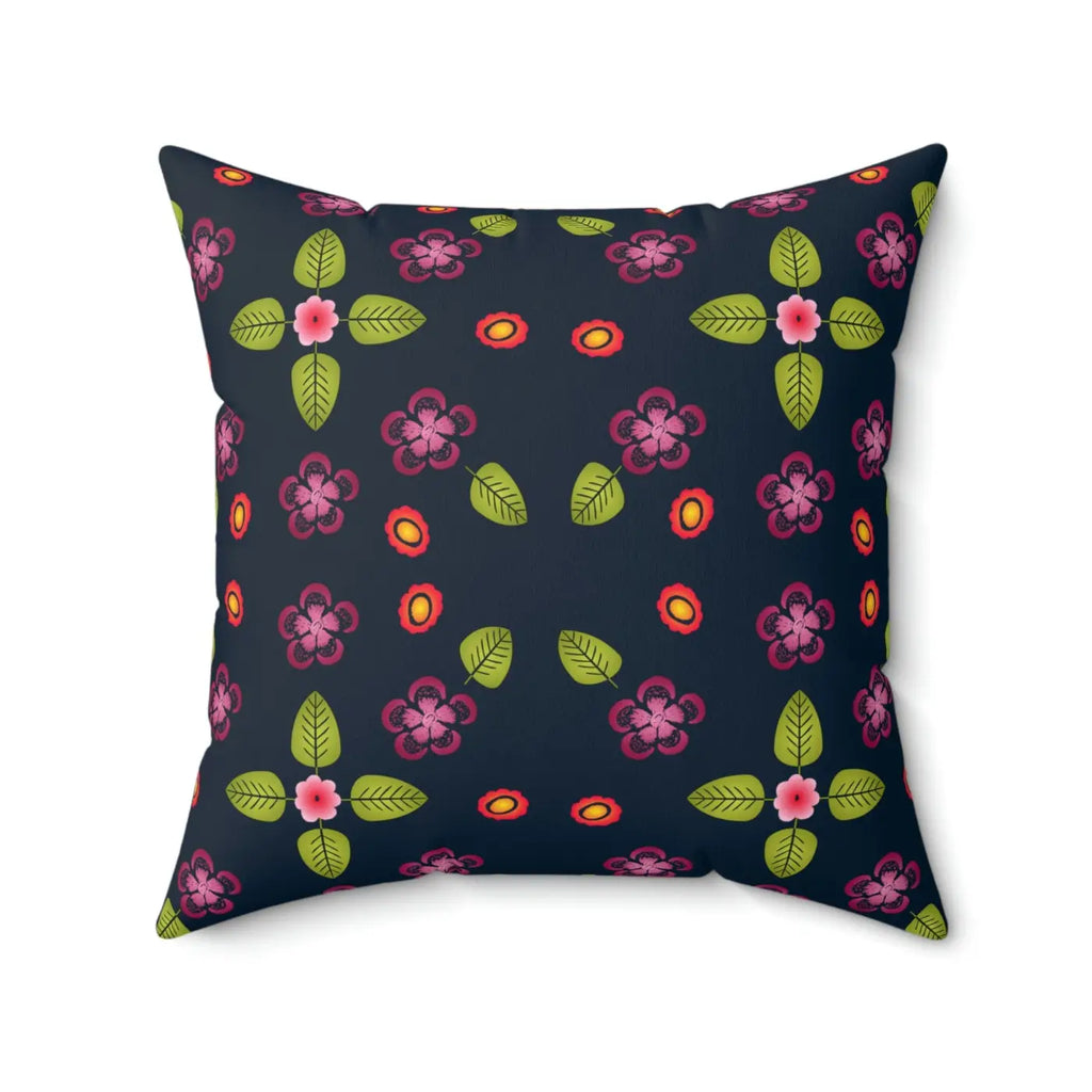 Navy Blue Polyester Square Pillow - Bold Home Decor - DipaliZ