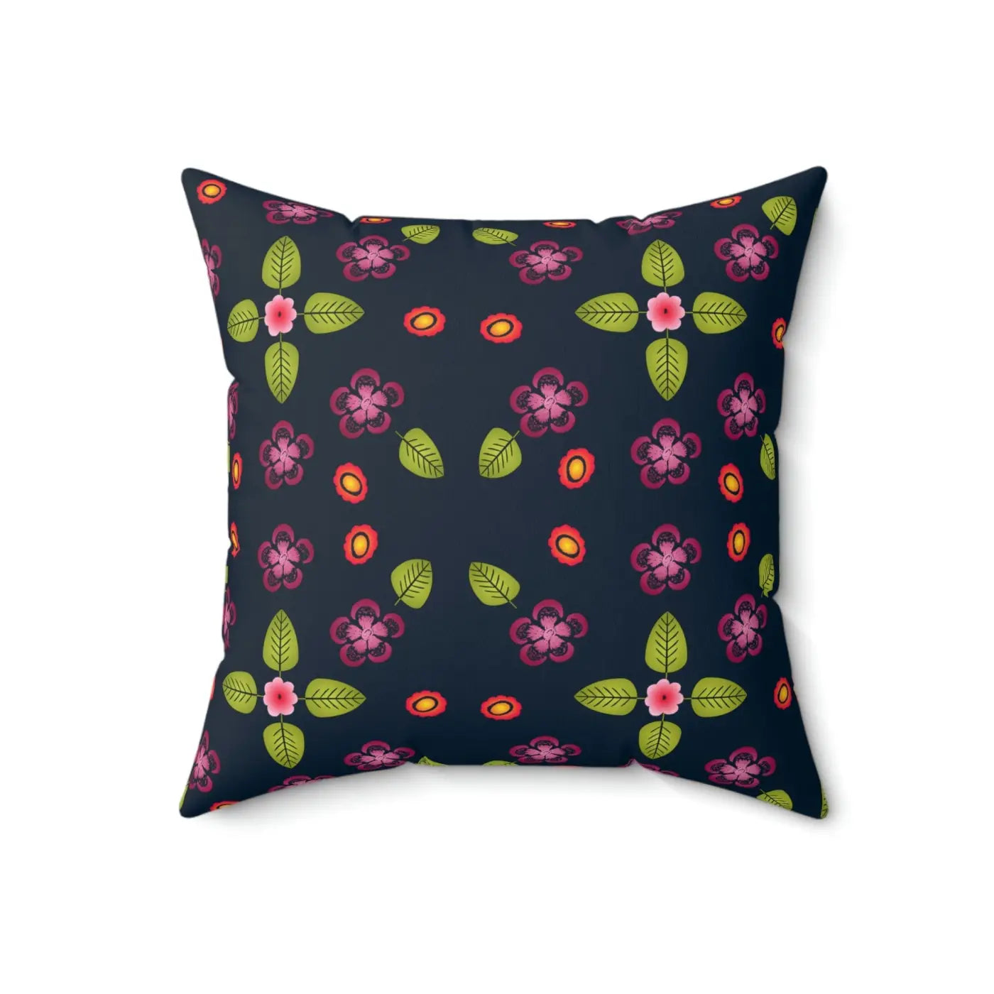 Navy Blue Polyester Square Pillow - Bold Home Decor - DipaliZ