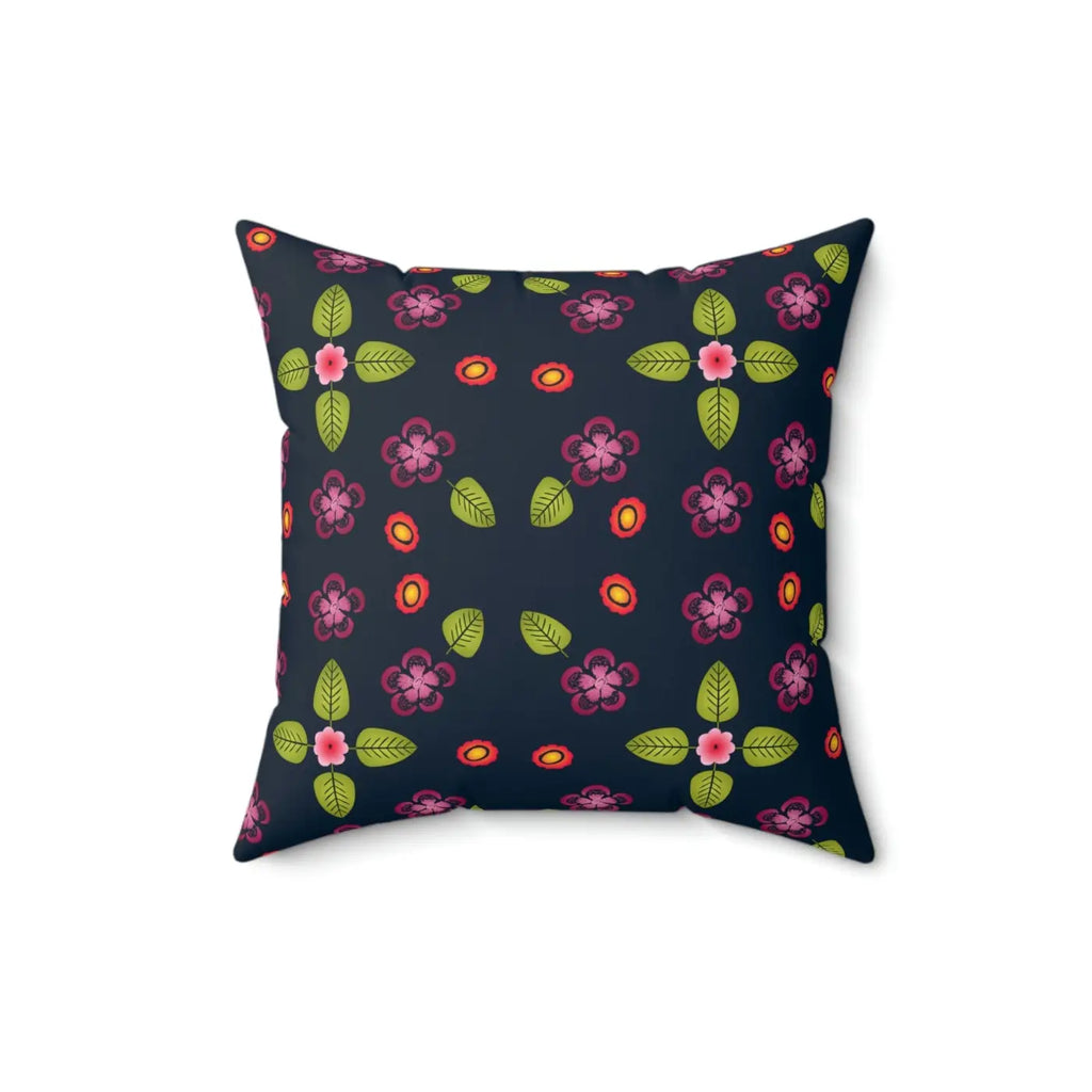 Navy Blue Polyester Square Pillow - Bold Home Decor - DipaliZ