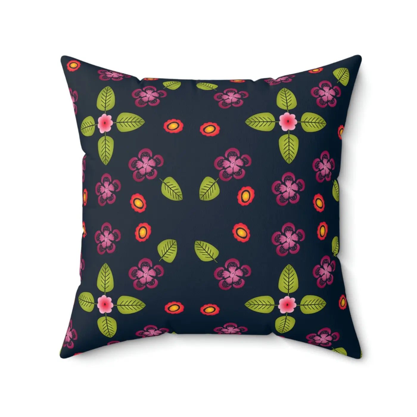 Navy Blue Polyester Square Pillow - Bold Home Decor - DipaliZ