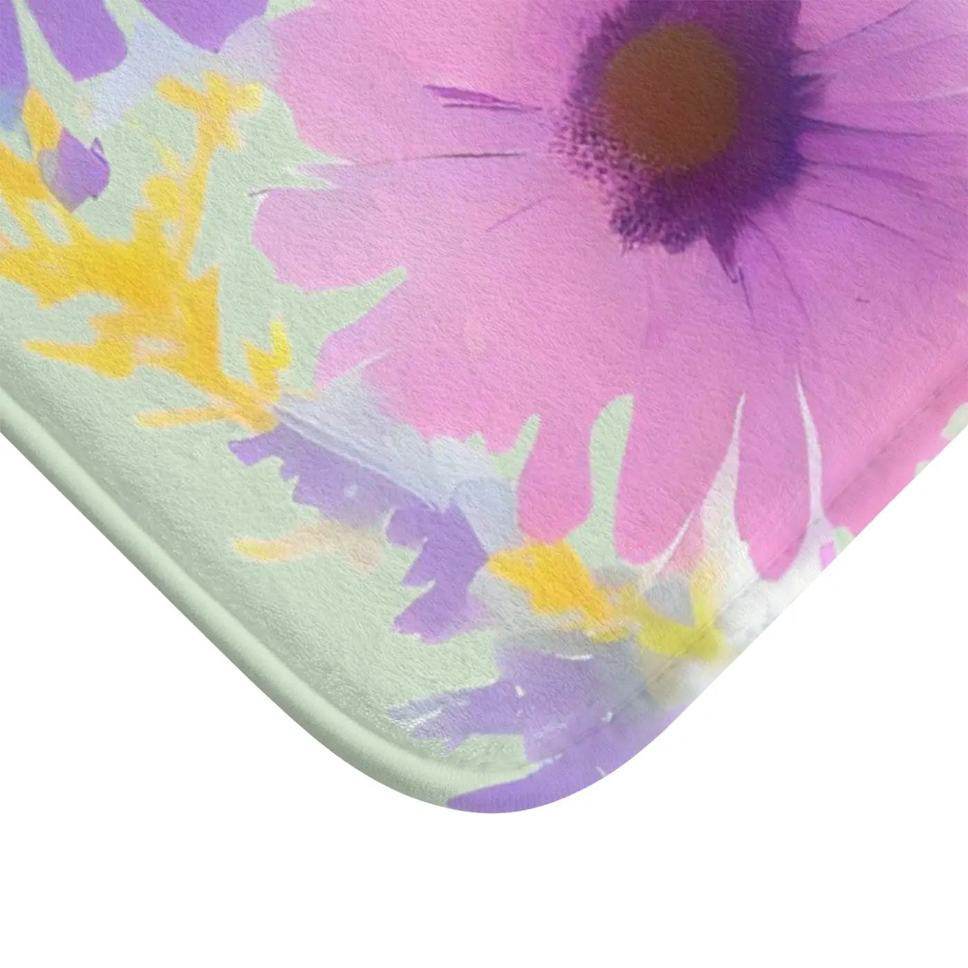 Bath Mat with Pastel Flowers - Eco-Friendly Gift - DipaliZ