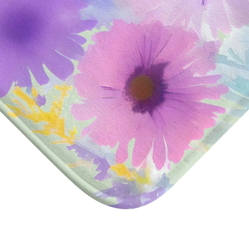 Bath Mat with Pastel Flowers - Eco-Friendly Gift - DipaliZ