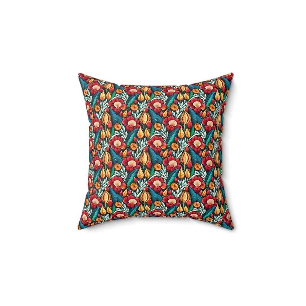 Polyester Square Pillow - Bold Flowers Pattern - DipaliZ