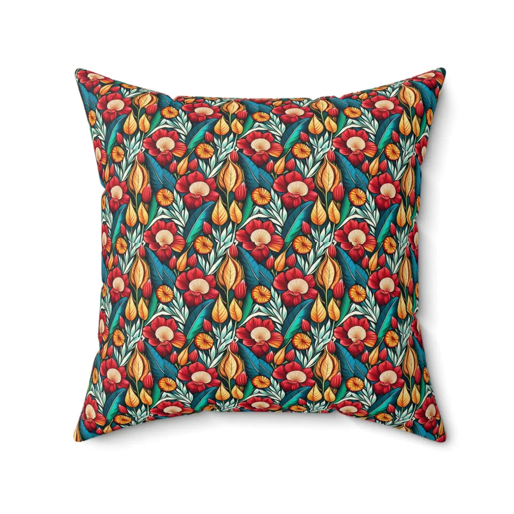Polyester Square Pillow - Bold Flowers Pattern - DipaliZ