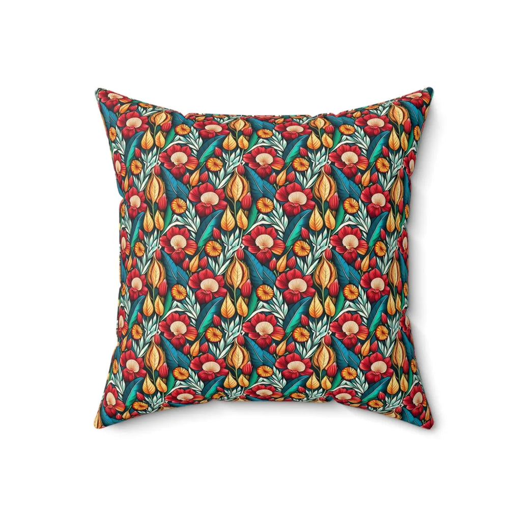 Polyester Square Pillow - Bold Flowers Pattern - DipaliZ