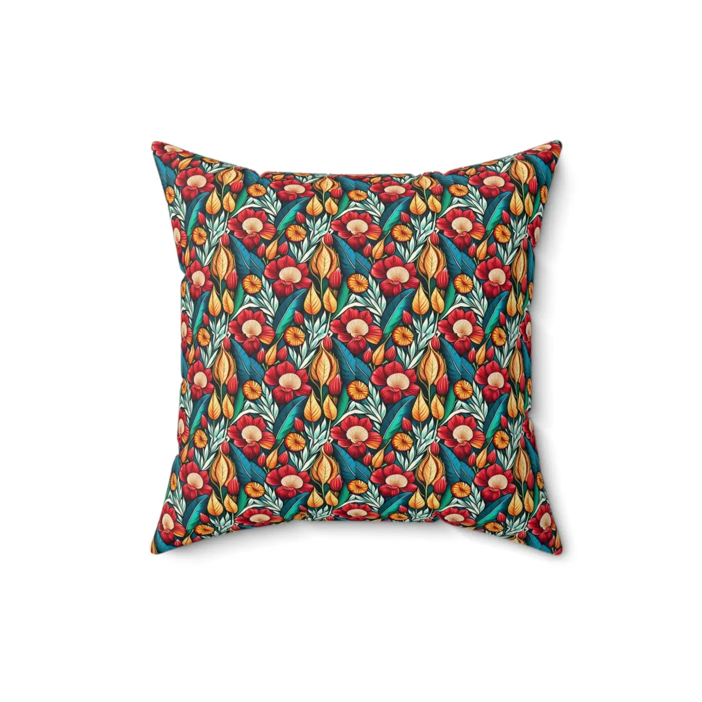 Polyester Square Pillow - Bold Flowers Pattern - DipaliZ