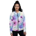 Unisex Bomber Jacket - Flowers in Watercolor Print - DipaliZ