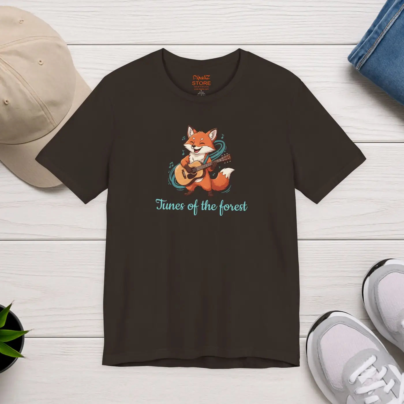 Fox With A Guitar T-Shirt - Unisex Jersey Tee - DipaliZ