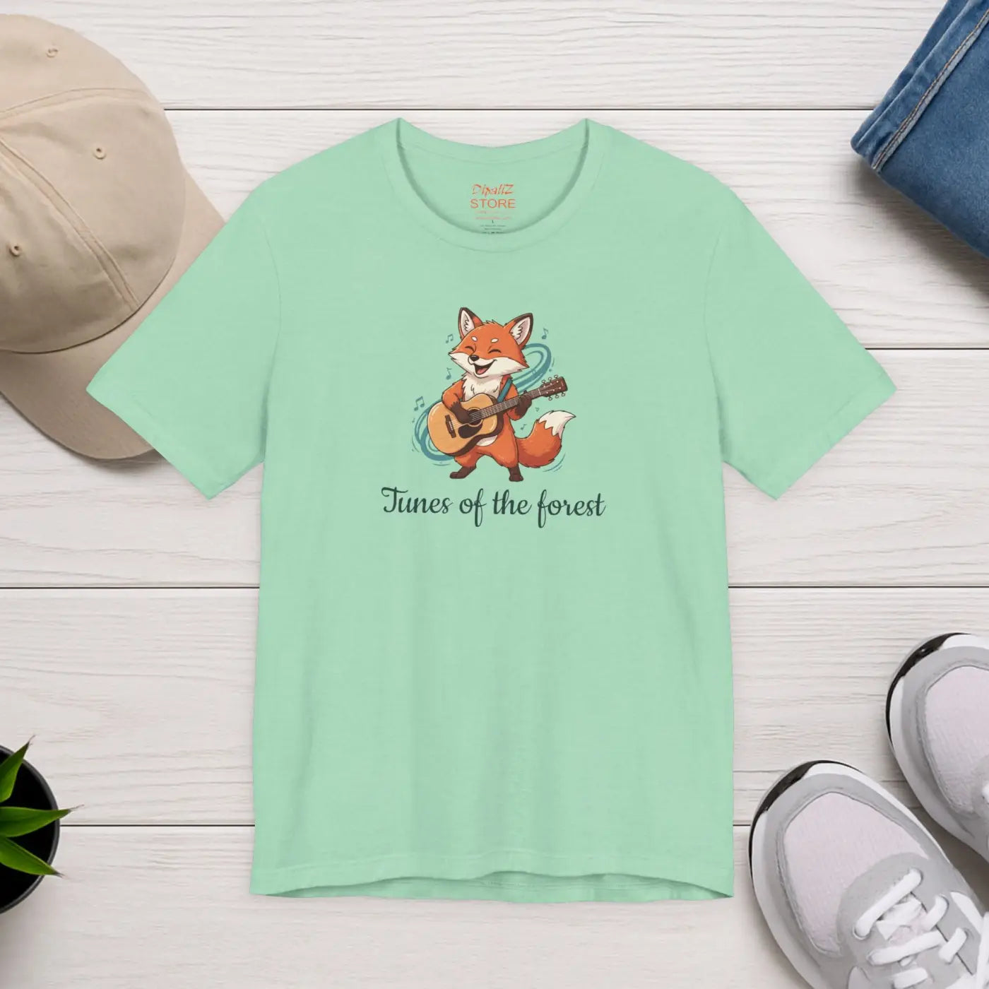 Fox With A Guitar T-Shirt - Unisex Jersey Tee - DipaliZ
