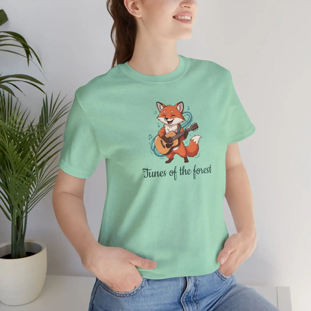 Fox With A Guitar T-Shirt - Unisex Jersey Tee - DipaliZ