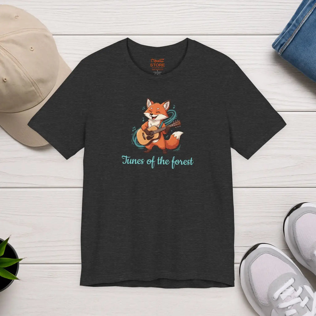 Fox With A Guitar T-Shirt - Unisex Jersey Tee - DipaliZ