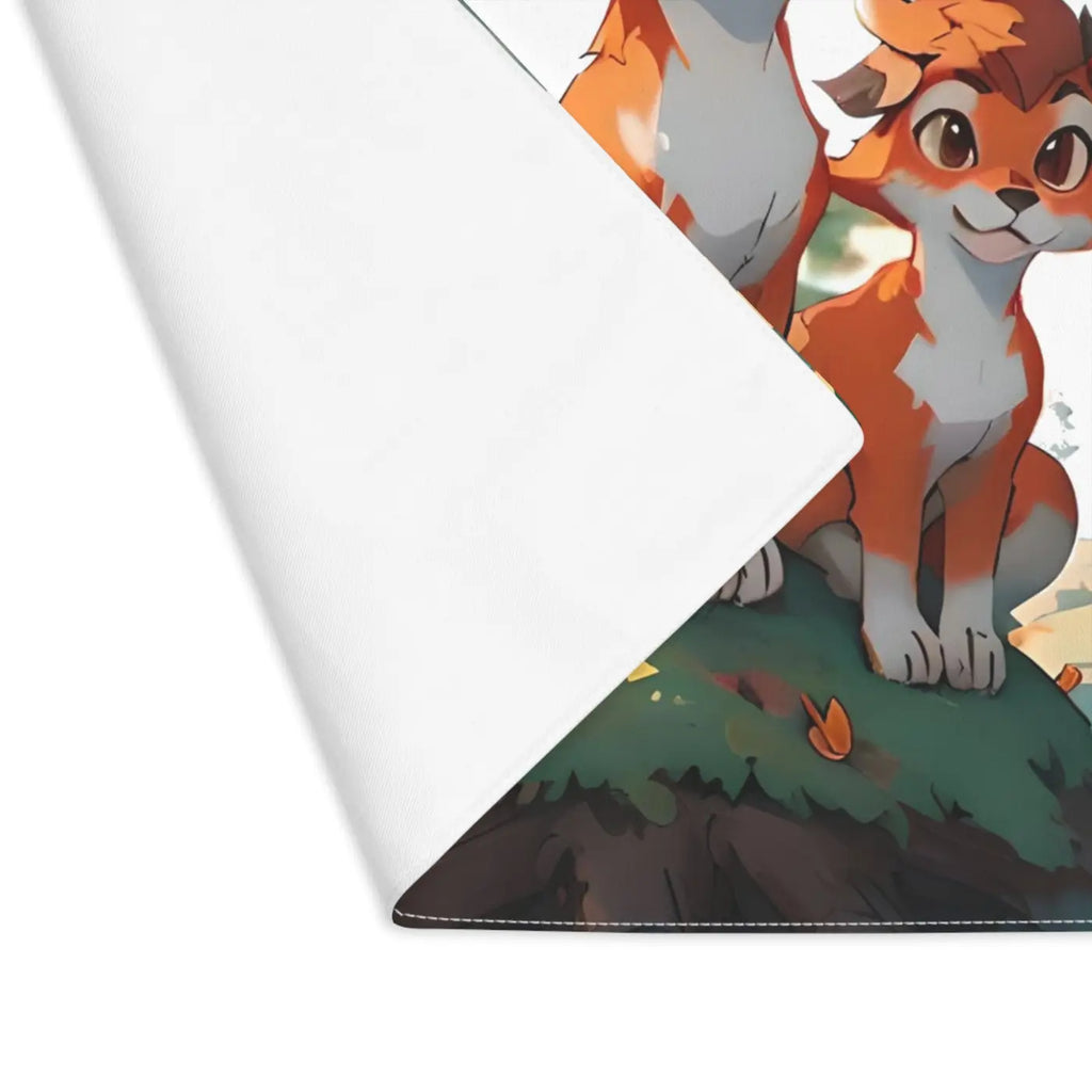 Foxes Sitting Fall Season Cotton Placemat - Autumn Dining - DipaliZ