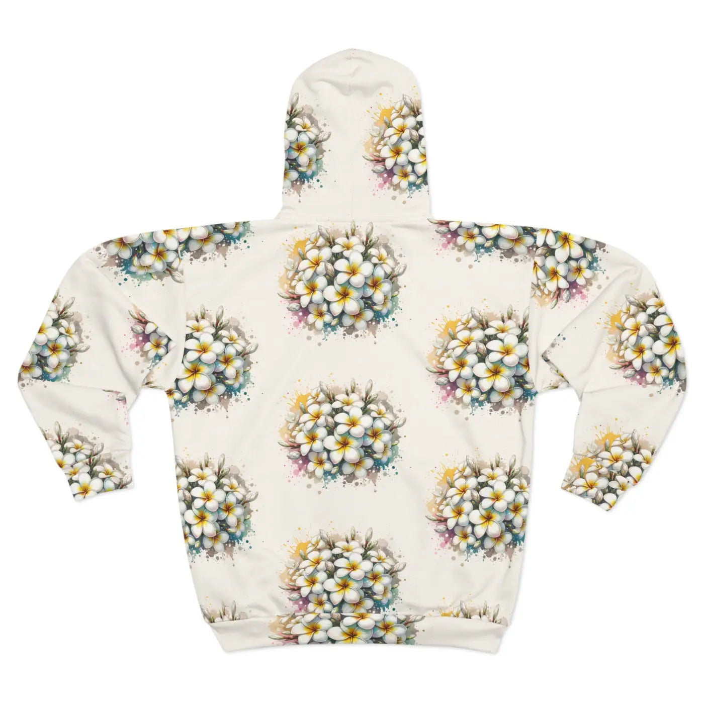 Frangipani Flowers Unisex Zip Hoodie - Cozy Winter Style - DipaliZ