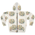 Frangipani Flowers Unisex Zip Hoodie - Cozy Winter Style - DipaliZ