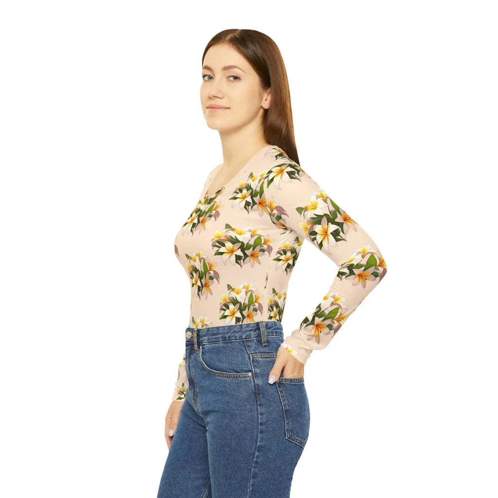 Long Sleeve V Neck Shirt - Versatile Women's Top - DipaliZ