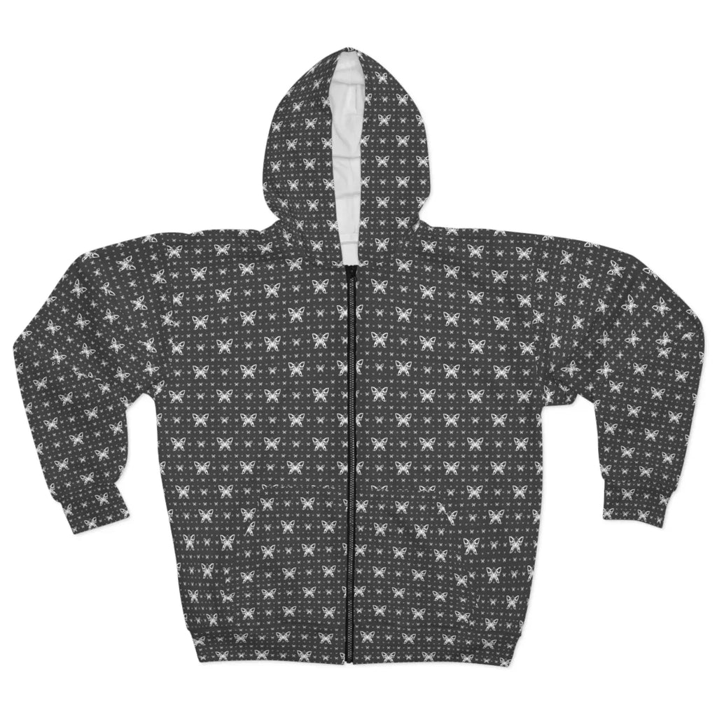 Unisex Zip Hoodie - Geometrical Pattern Winter Style - DipaliZ