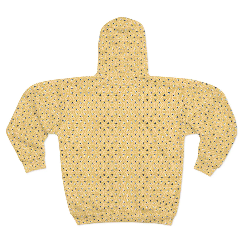 Unisex Zip Hoodie - Geometrical Pattern Winter Wear - DipaliZ