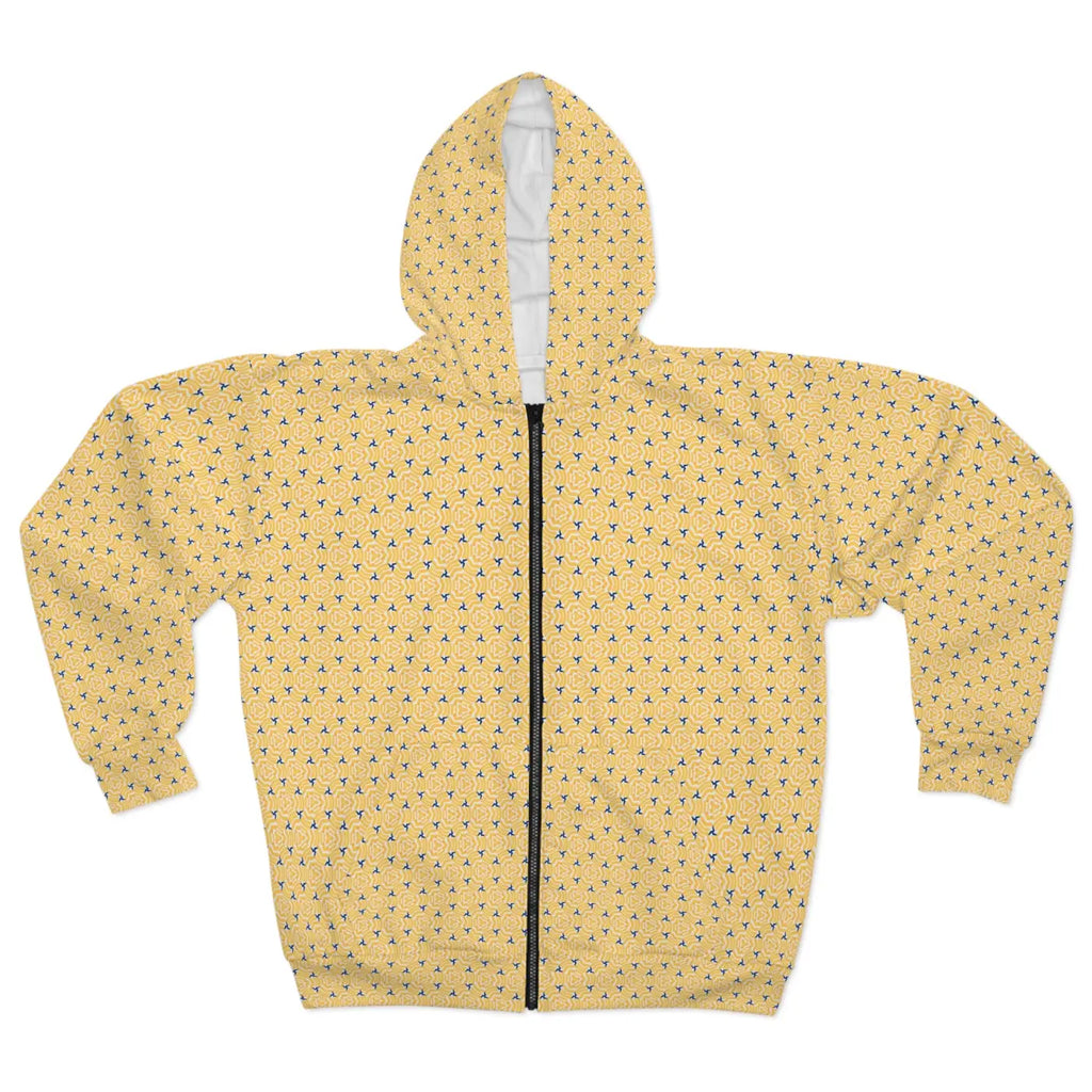 Unisex Zip Hoodie - Geometrical Pattern Winter Wear - DipaliZ