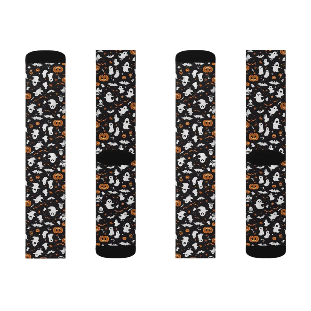 Sublimation Socks - Ghosts and Pumpkin Design - DipaliZ