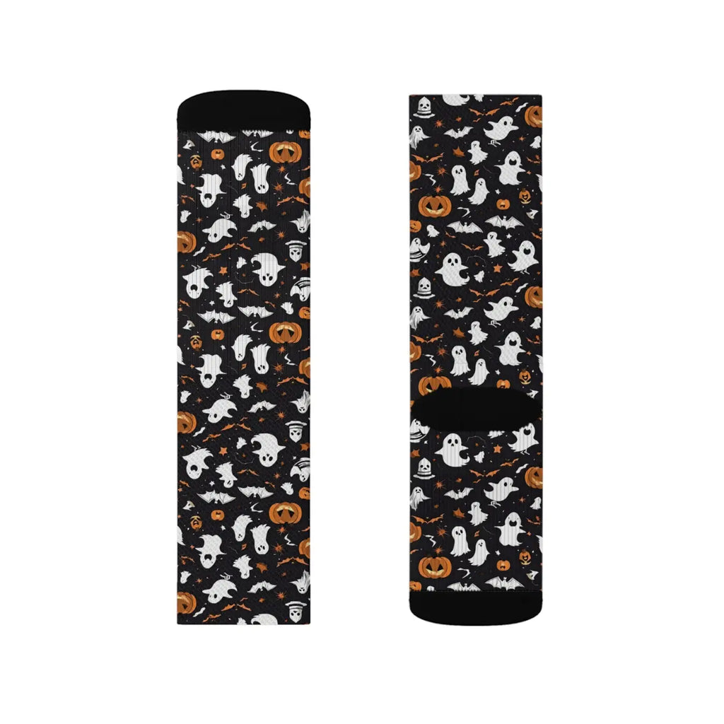 Sublimation Socks - Ghosts and Pumpkin Design - DipaliZ