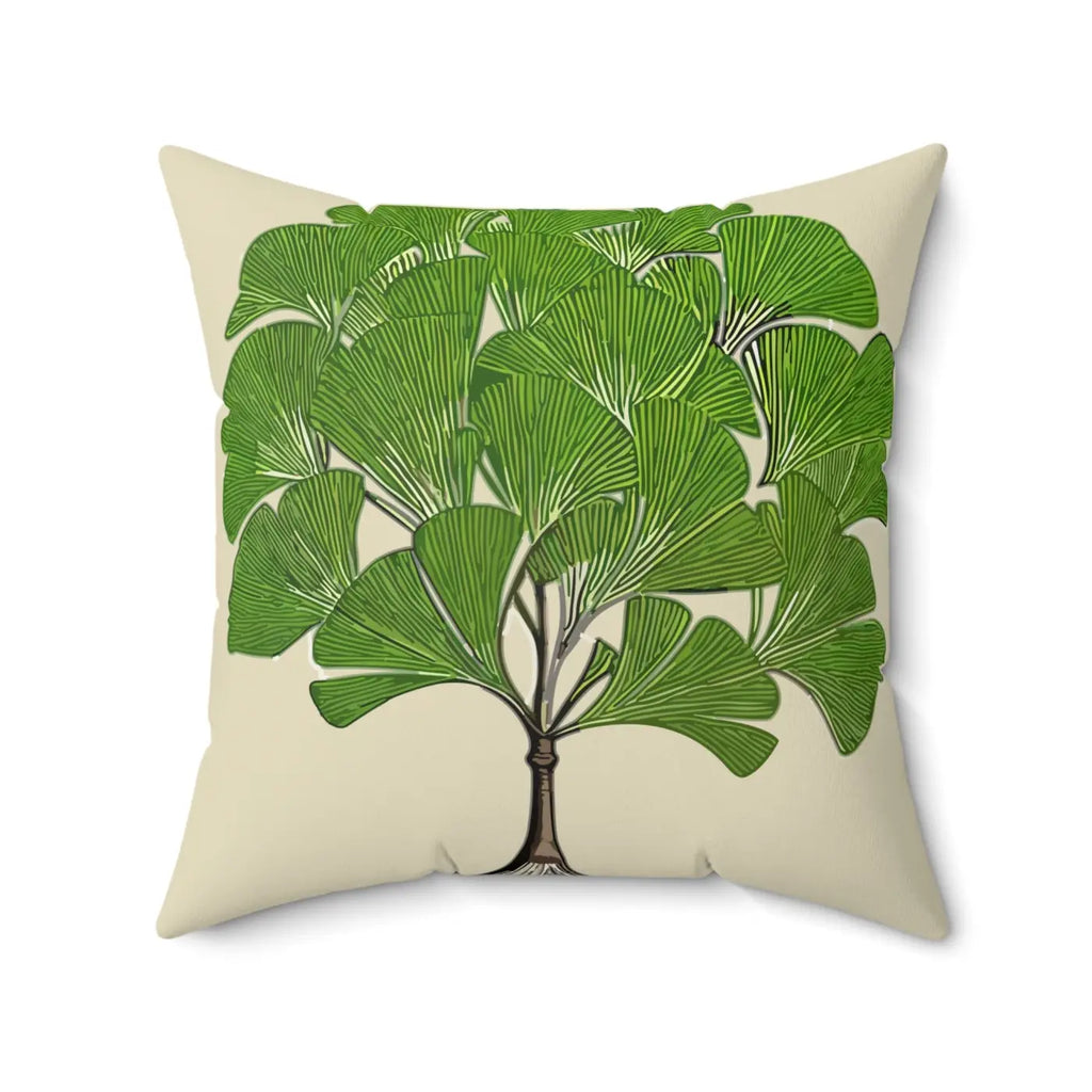 Ginkgo Tree Polyester Square Pillow - Modern Home Decor - DipaliZ
