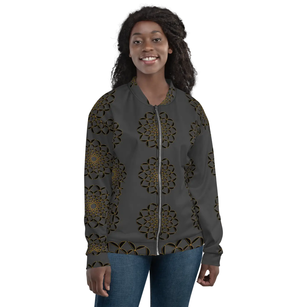 Golden Pattern Bomber Jacket - Unisex Streetwear - DipaliZ