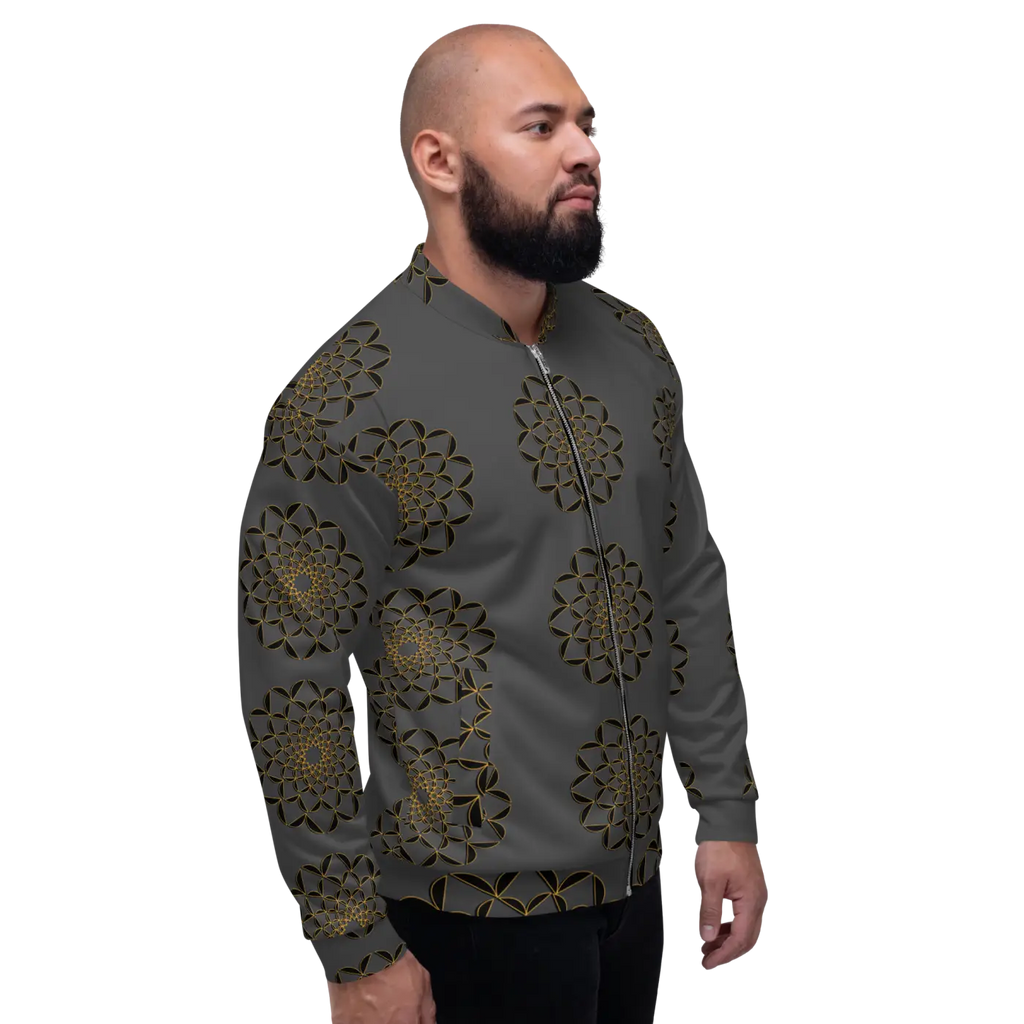 Golden Pattern Bomber Jacket - Unisex Streetwear - DipaliZ