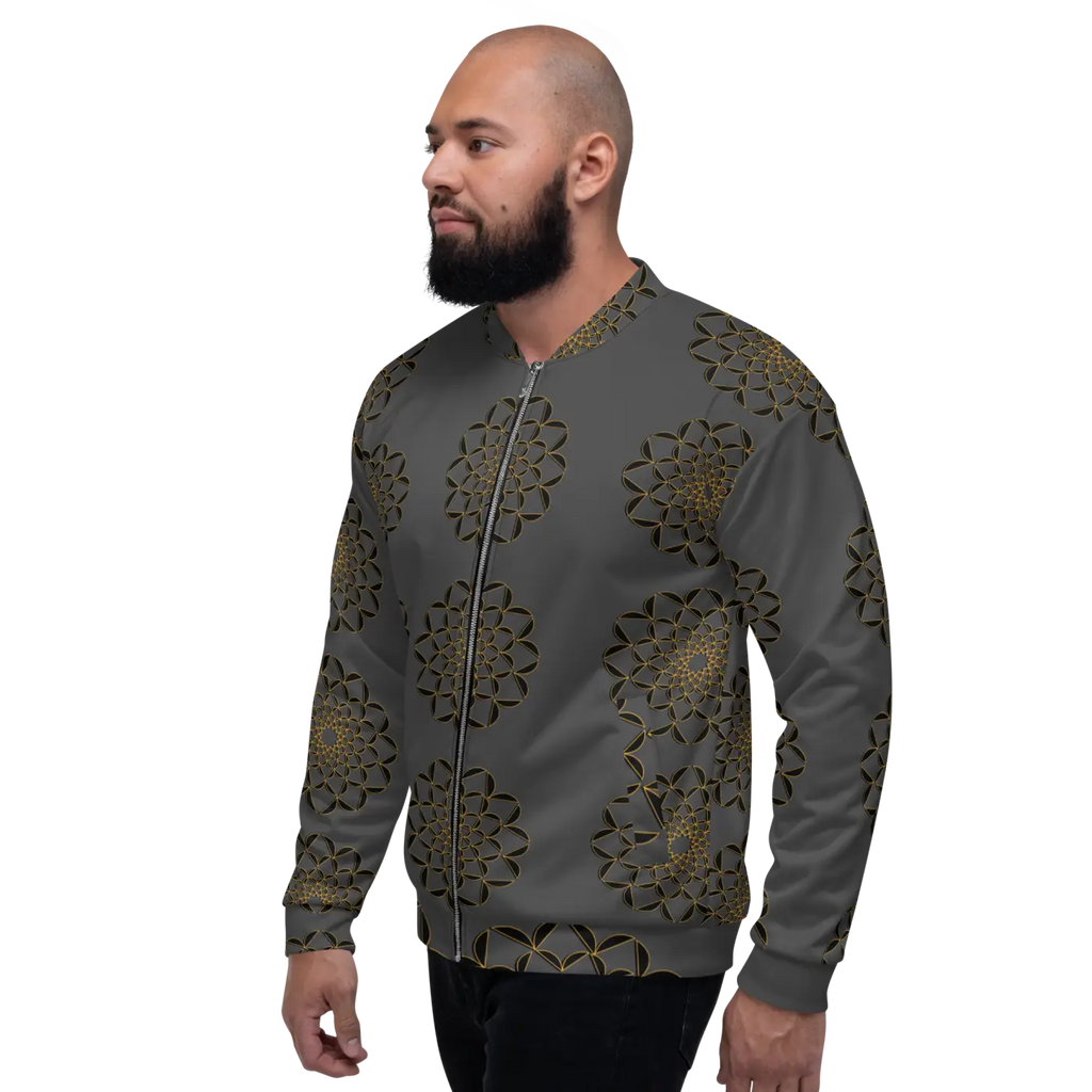 Golden Pattern Bomber Jacket - Unisex Streetwear - DipaliZ