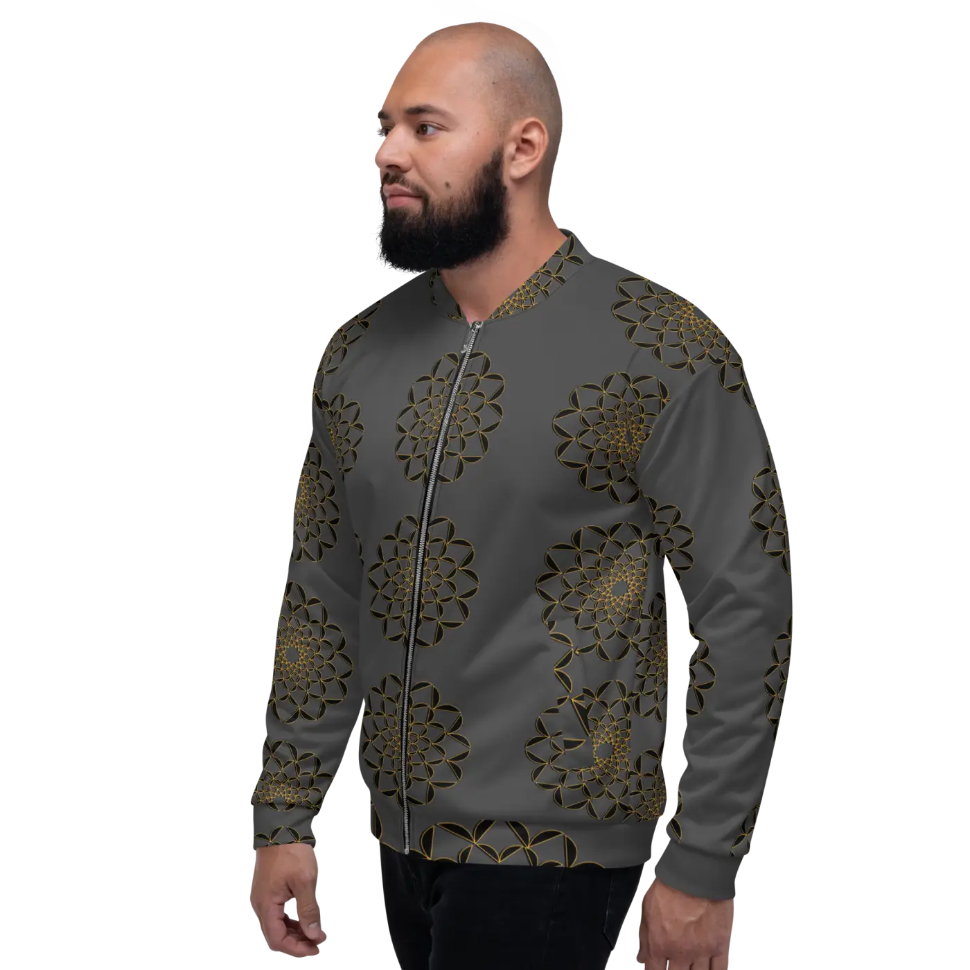 Golden Pattern Bomber Jacket - Unisex Streetwear - DipaliZ