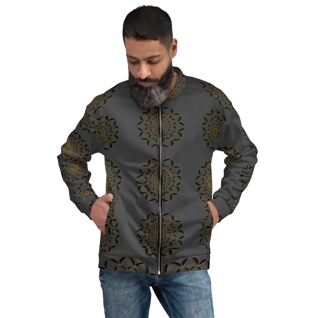Golden Pattern Bomber Jacket - Unisex Streetwear - DipaliZ