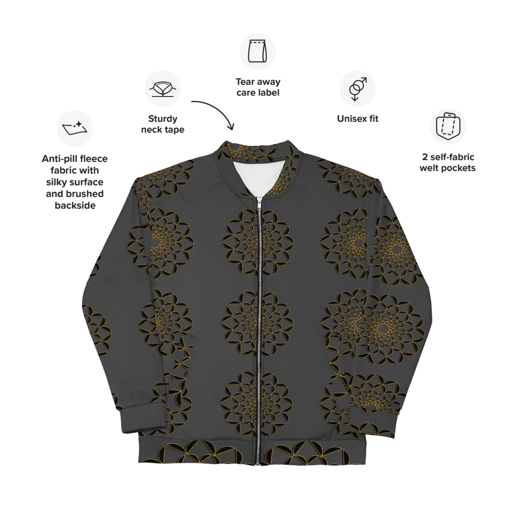 Golden Pattern Bomber Jacket - Unisex Streetwear - DipaliZ