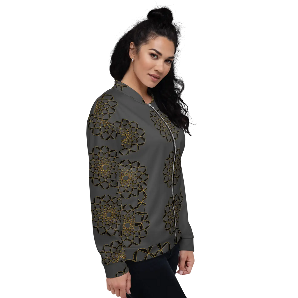 Golden Pattern Bomber Jacket - Unisex Streetwear - DipaliZ