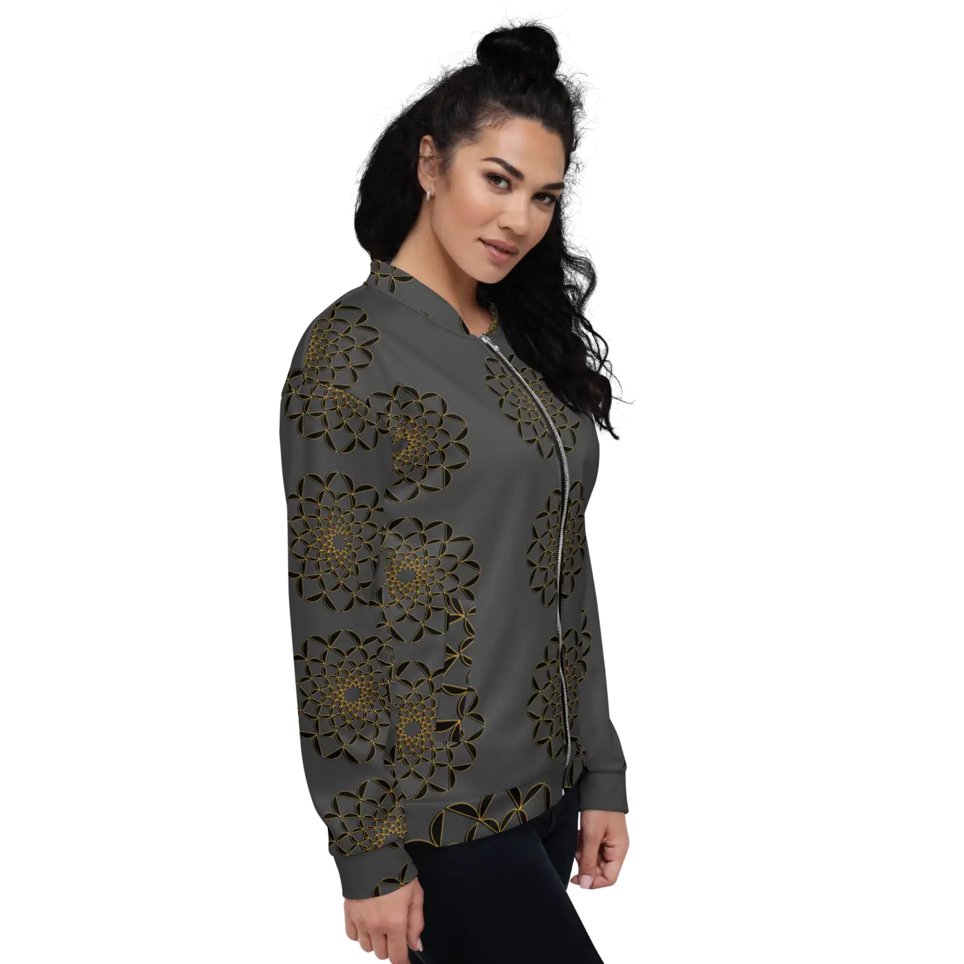 Golden Pattern Bomber Jacket - Unisex Streetwear - DipaliZ