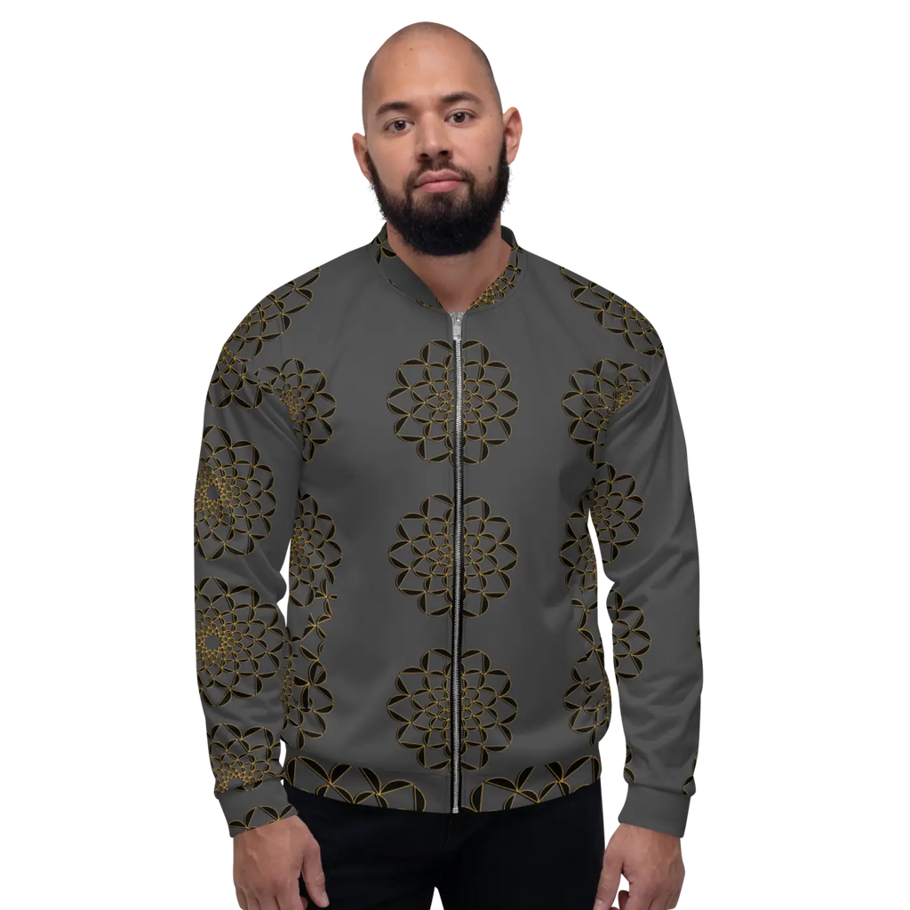 Golden Pattern Bomber Jacket - Unisex Streetwear - DipaliZ