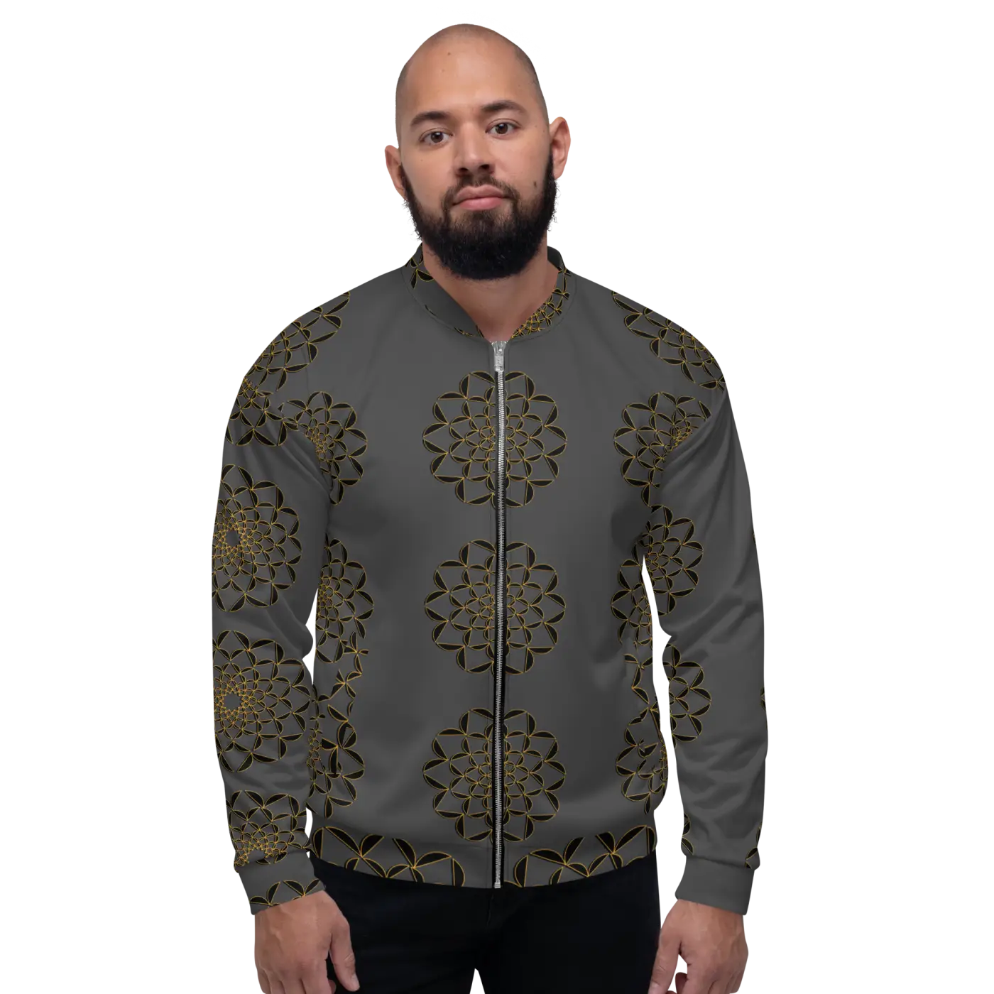 Golden Pattern Bomber Jacket - Unisex Streetwear - DipaliZ
