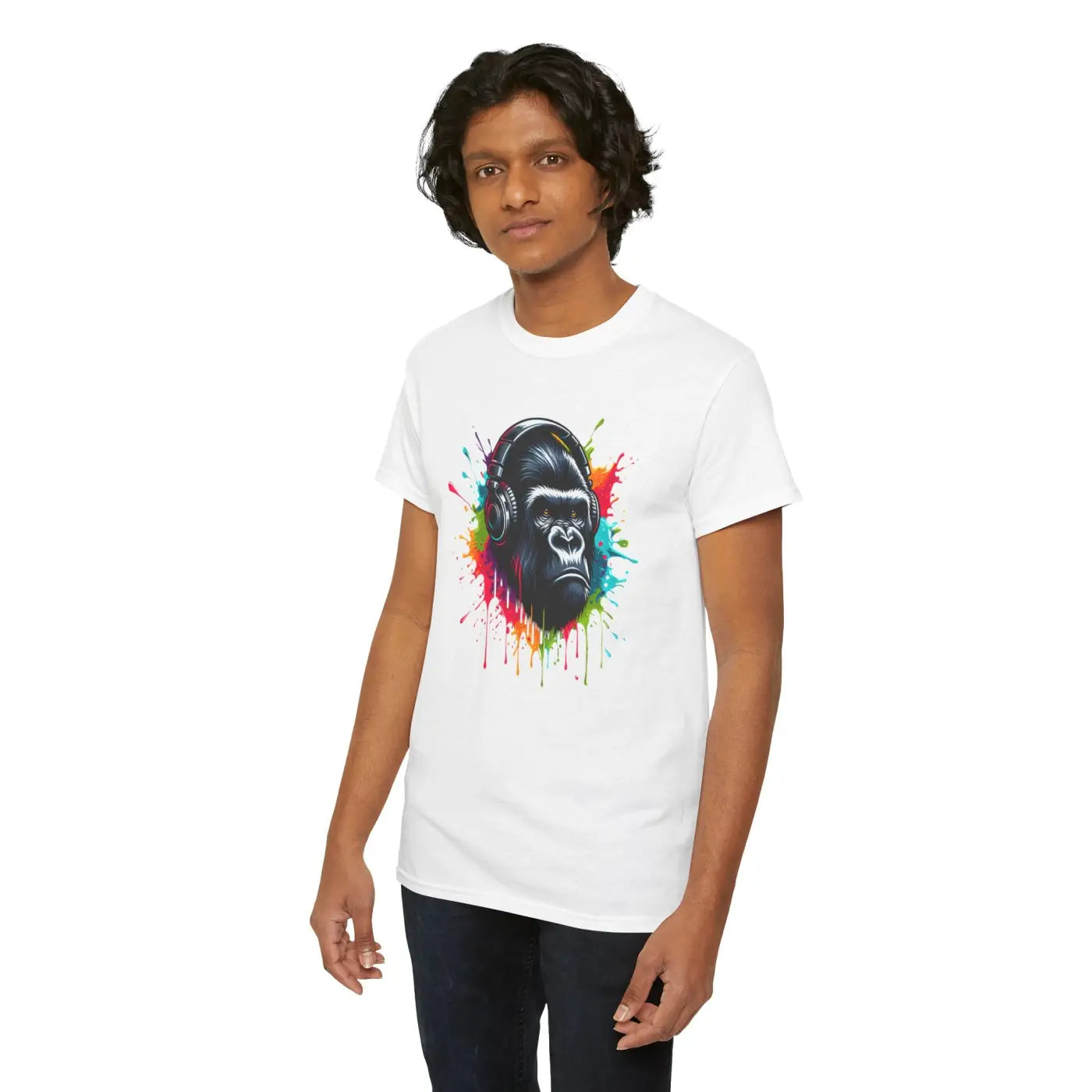 Gorilla Headphones Cotton Tee - Unisex Heavy Tee - DipaliZ